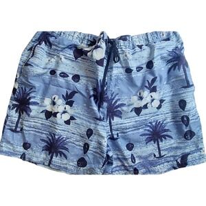 Sand n Sun Men's XL (40-42) Swim Trunks Shorts, blue and white SWIMMING #230C